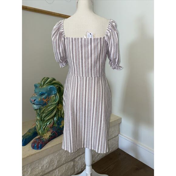 NWT TOPSHOP Mini Dress Size 10 Striped Textured Nordstrom - Picture 4 of 7